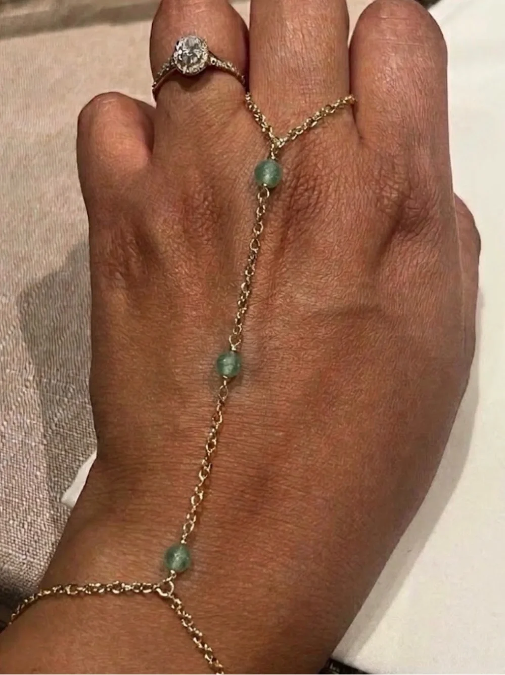 Green aventurine hand chain